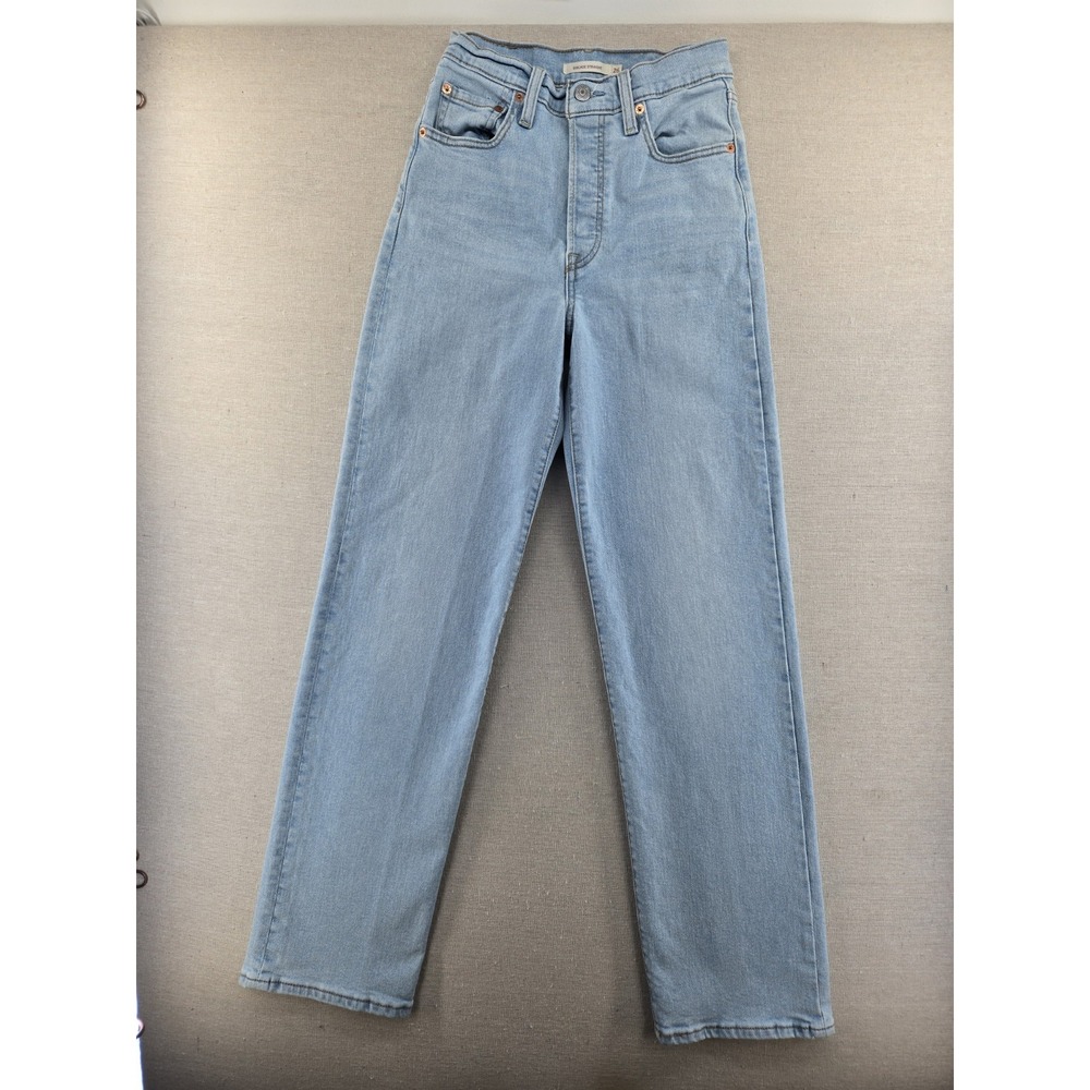 Levi's Women's Size 26 Ribcage Straight Ankle Jeans Light Wash Button Fly